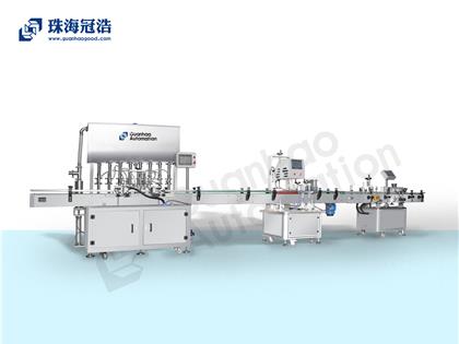 自動化膏體、液體灌裝、旋蓋、貼標生產(chǎn)線